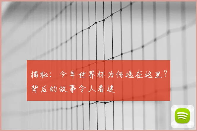 揭秘：今年世界杯为何选在这里？背后的故事令人着迷